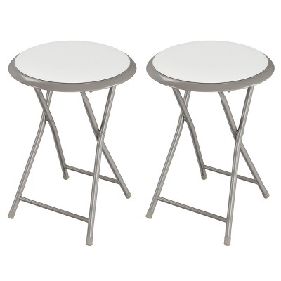 Lavish Home Set of 2 Folding Bar Stools, Heavy-Duty 18 in. Stools with 225lb Capacity and Padded Seats for Dorm, Recreation or Game Room