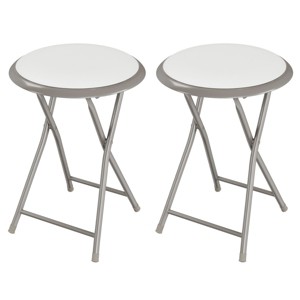 Lavish Home Set of 2 Folding Bar Stools, Heavy-Duty 18 in. Stools with 225lb Capacity and Padded Seats for Dorm, Recreation or Game Room - 1 of 4