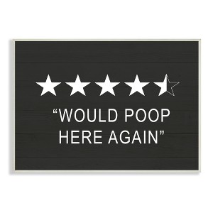 Stupell Industries Five Star Funny Word Bathroom Black And White Design Wall Plaque Art - 1 of 4