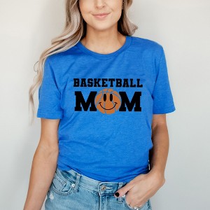 Simply Sage Market Women's Basketball Mom Smiley Face Short Sleeve Graphic Tee - 1 of 3