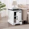 NicBex Side Table Farmhouse Wooden Nightstand with Barn Door and Adjustable Storage Shelf for Living Room, Bedroom - 2 of 4