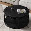 Bella Depot 31.5'' Round Solid Wood Coffee Table for Living Room,2-Tier Rustic Wood Desktop with Storage Shelf - 2 of 4