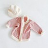 MyKids-USA Baby Girl 1pcs Contrast Pattern Buttoned Front Puff Sleeve Knitted Cardigan - 2 of 4