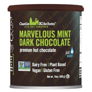 Castle Kitchen Marvelous Mint Dark Hot Chocolate Mix, 14 Oz - Fall Favorite - (Classic Caramel Dark Chocolate & Double Decadent Dark Chocolate) - 1 of 4