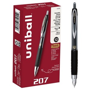 uni-ball Signo 207 Retractable Gel Pen Black Ink 0.5mm Dozen 61255 - 1 of 4