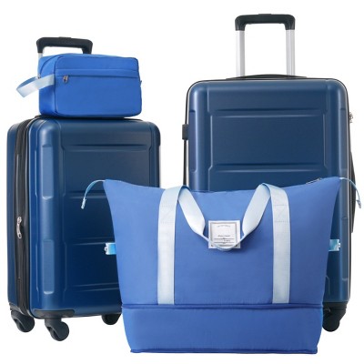 2 Piece (20/24In)Luggage Set With Travel Duffel Bag And Toiletry Bag,Lightweight Expandable Hardshell Luggage Sets With TSA Lock-Cuddlewood