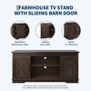 Farmhouse TV Stand for TV Up to 65 Inches, Rustic Entertainment Center with Sliding Barn Doors, Wood Storage Cabinets and Adjustable Shelf - 4 of 4