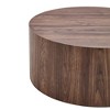 PAGED Cylinder Wooden End Table, Modern Side Table with Texture Pattern, 12" Bedside Table for Living Room, Bedroom - 4 of 4