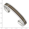Black Bow Jewelry Mens Stainless Steel, Blk Carbon Fiber & Gold Tone Cross Cuff Bracelet - 4 of 4
