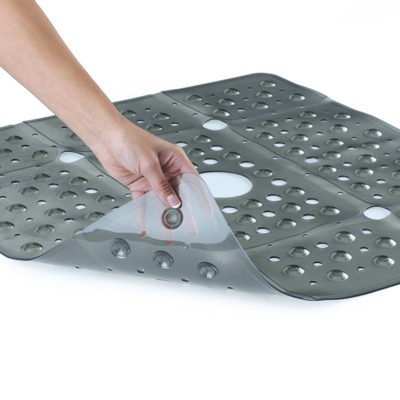 XL Non-Slip Square Shower Mat with Center Drain Hole - Slipx Solutions, 3 of 5