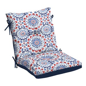 ARDEN Outdoor Plush Modern Tufted Blowfill Dining Chair Cushion, 21 x 40, Water Repellent, Fade Resistant, Tufted Cushion for Dining and Bistro Chairs - 1 of 4