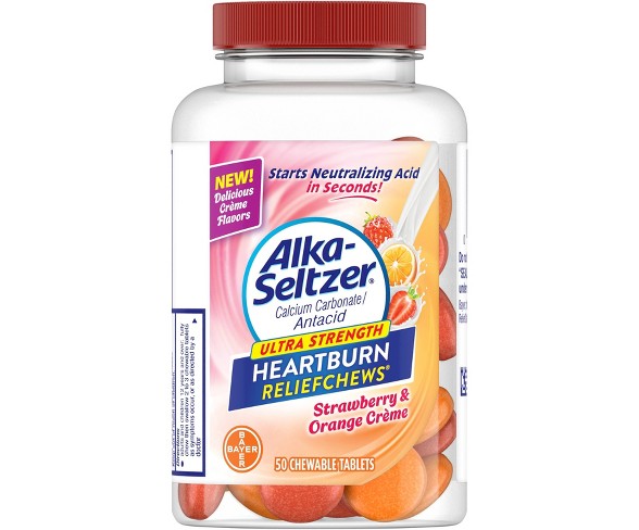 Alka-Seltzer Ultra Strength Strawberry & Orange Crème Heartburn Chews s - 50ct