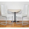 HomeRoots Set of Two White and Silver Upholstered Dining Side Chairs - 2 of 4
