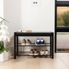 27" Leatherette Entryway 2 Racks Shoe Bench - Danya B. - image 2 of 4