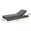 Christopher Knight Home Daphne Patio Adjustable Acacia Wood Chaise Lounge with Cushion (Set of 2) - 3 of 4