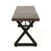 Modern Industrial Outdoor Dining Bench with Rust-Resistant Aluminum Top and Sturdy Steel Frame for Patio Seating -3irtyhousy - 3 of 4