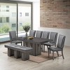 Kings Brand Furniture - Avilla Kitchen Dining Room Vinyl Upholstered Bench, Gray - 2 of 4