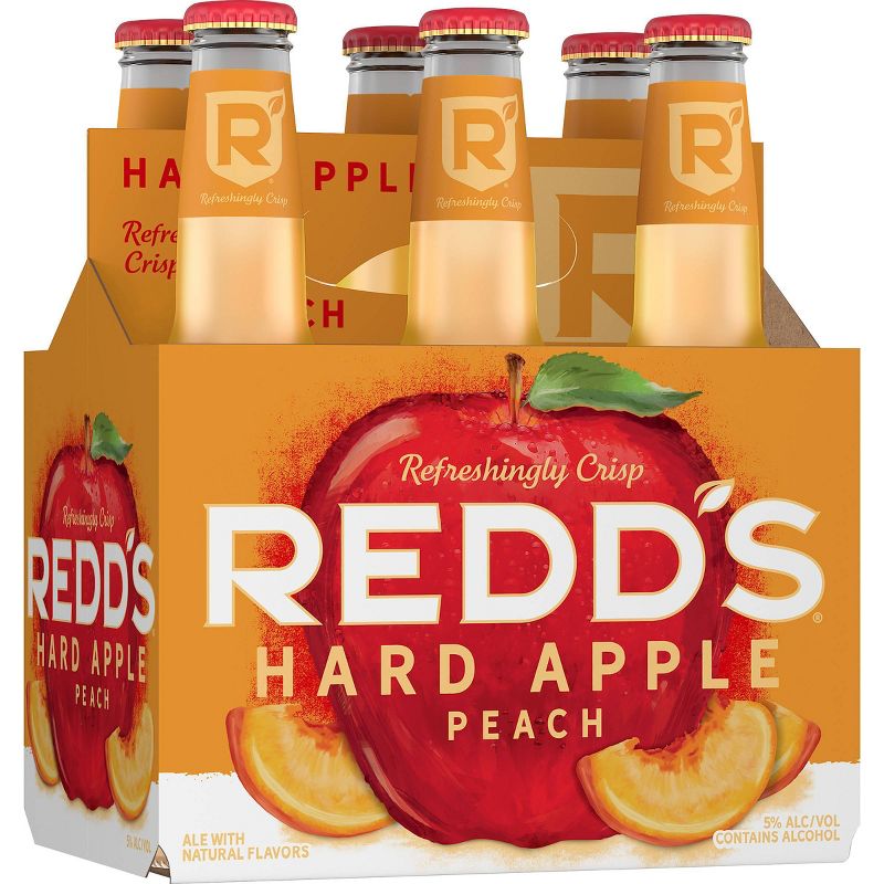 Redd&#39;s Hard Apple Peach Ale Beer - 6pk/12 fl oz Bottles, 1 of 10