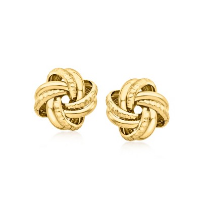 Ross-Simons Italian 18kt Gold Over Sterling Love Knot Earrings
