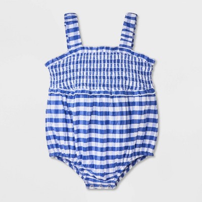 Baby Girls' Gingham Romper - Cat & Jack™ Blue