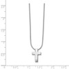 Black Bow Jewelry .01 Ct. Diamond Cross & Snake Chain Necklace in Rhodium Plated Silver - 2 of 4
