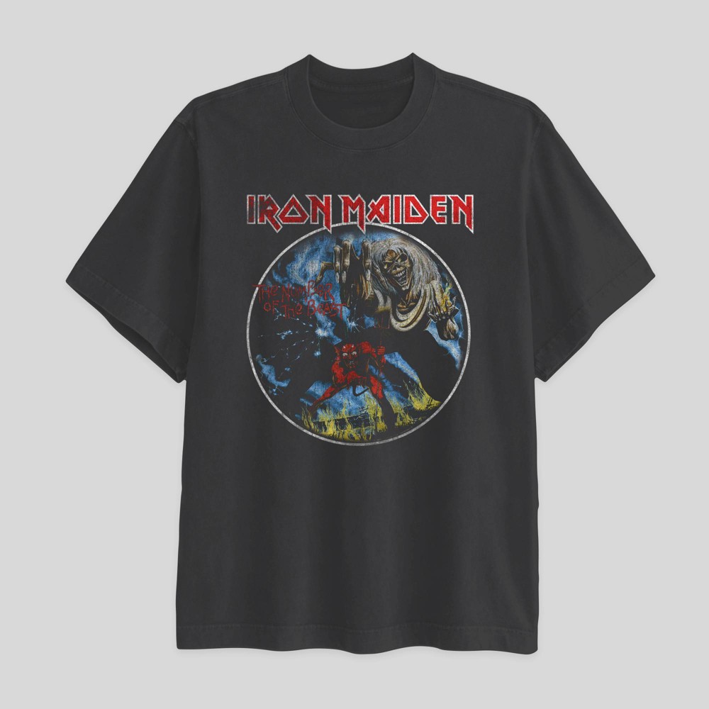 Men's Iron Maiden Graphic T-Shirt - Charcoal Gray M