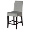 Kumasinova Upholstered Bar Stools Set of 2,Modern Counter Stools with Solid Back,Counter Height Bar Stools for Kitchen Island and Dining,Grey - 2 of 4