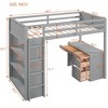 NicBex Twin Size Loft Bunk Bed with Desk, Modern Wooden Bed Frame with Open Shelves, Storage Drawer, Ladder and Guardrail for Bedroom - 2 of 4