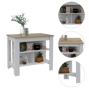 Kitchen Island with Three Storage Shelves for Kitchen, Dinning Room - 1 of 4