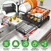NewHome "Extra Large Retractable Dish Drying Rack with Drainboard & Utensil Holder, Rustproof & Expandable" Black - 2 of 4