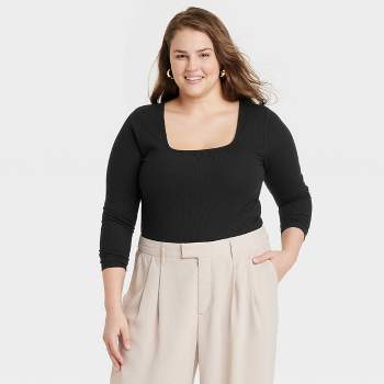 Women's Slim Fit Long Sleeve Bodysuit - A New Day™