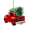 Traditional Red Truck with Ornamental Tree Glass Christmas Ornament| OrnamentallyYou - 4 of 4