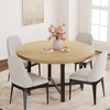 47" Round Industrial Dinner Table for 4 to 6, Circle Wooden Kitchen Table with Sturdy Metal Frame & Rustic Finish for Dining Room, Kitchen - 3 of 4