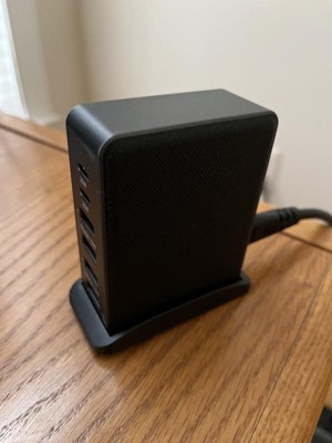 thumbnail interactive-video image 1 of Heyday 6-Port Charging Hub Vertical 2C + 4A Black Saffiano 88669060 1 of 2
