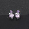 Colette Dangle Earrings Womens Purple Heart Cubic Zirconia Ginger Lyne Collection - image 2 of 4