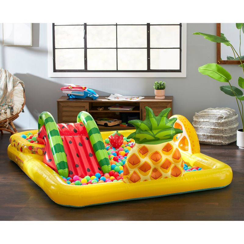 Intex Fun 'N Fruity Outdoor Inflatable Kiddie Pool Play Center with Water Slide, 2 of 7