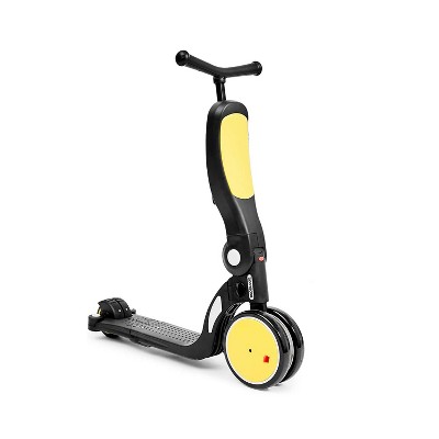 Beberoad Roadkid 5 in 1 Multifunctional Scooter, Tricycle, and Balance Bike with Folding Seat and Height Adjustment for Ages 2 to 6 Years, Yellow