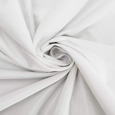 Pearl White Faux Silk Blackout Curtain Panel with Back Tab