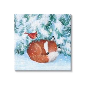 Stupell Industries Sleeping Fox in Snow Canvas Wall Art - 1 of 4