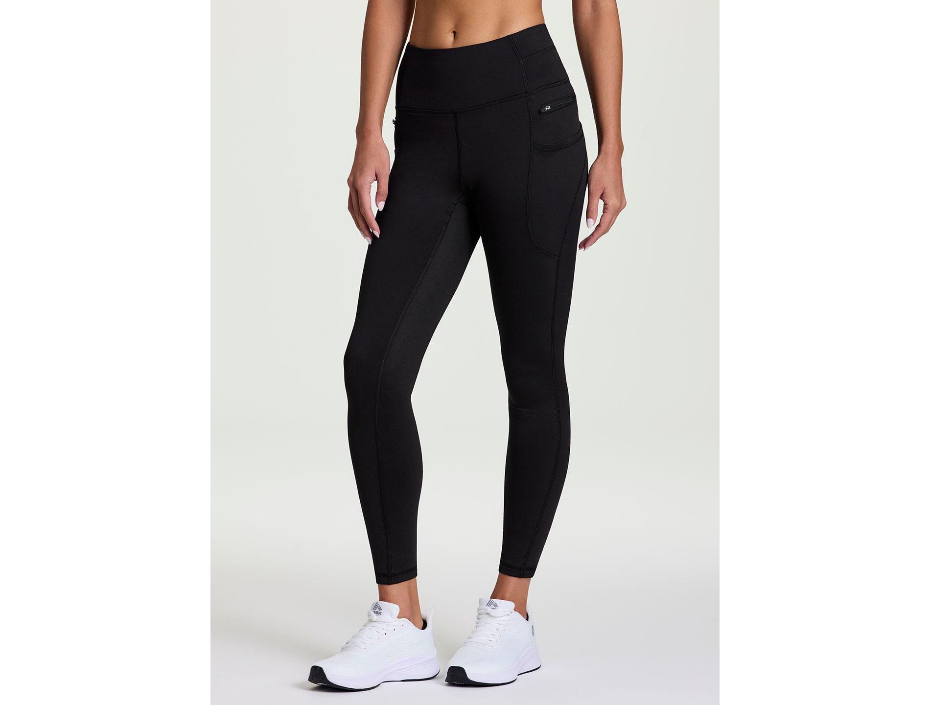 RBX Active Women's Fleece Lined Legging, Fitted Quick Drying Workout Running Hiking Pants with Zipper Pockets