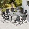 Crestlive Products 9pc Patio Expandable Dining Sets 57in All Weather Aluminum Outdoor Indoor Rectangular Extension Table with Chairs for 8 People - 2 of 4