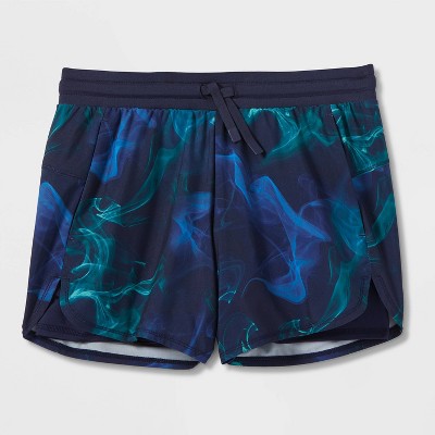 Girls' Double Layer Run Shorts - All in Motion™ Dark Blue