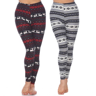 Women's Pack of 2 Leggings - One Size Fits Most - White Mark