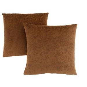 Monarch Specialties Pillows Set Of 2 18 X 18 Square Insert Included Decorative Throw Accent Sofa Couch Bedroom Polyester Hypoallergenic Brown Modern - 1 of 4