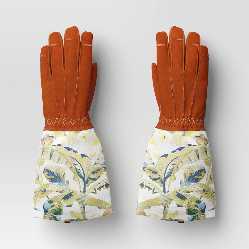 M/L Outdoor Patio Duck Canvas Rose Picker Gloves in Butternut Wood - Threshold&#8482;, 1 of 5