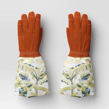 M/L Outdoor Patio Duck Canvas Rose Picker Gloves in Butternut Wood - Threshold™