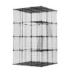 DOMETOUR 3-Tier Wire Cat Cage, Large Kennels Playpen with 3 Platforms, 3 Ramp Ladders and 4 Doors, 42" x 42" x 72", Black - 4 of 4