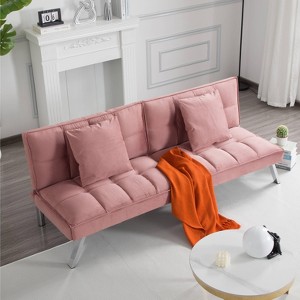 Sapphtopaz Soft Futon Couch Sofa - Convertible Sofa Bed with Cozy Cushioning, Space-Saving Furniture for Small Living Room & Style Lovers - 1 of 4