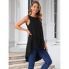 INSPIRE CHIC Women's Casual High Low Blouse Sleeveless Crewneck Asymmetrical Hem Flowy Blouse - 3 of 4