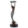 SPI Home Mermaid with Tray – Handcrafted Brass Accent Figurine with Coastal Nautical Design – 15" H x 5" W x 5" D - 2 of 4